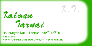 kalman tarnai business card